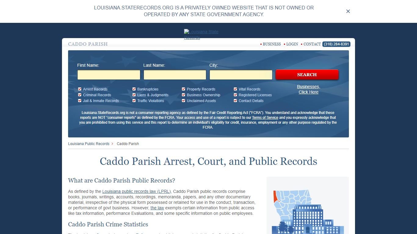 Caddo Parish Arrest, Court, and Public Records